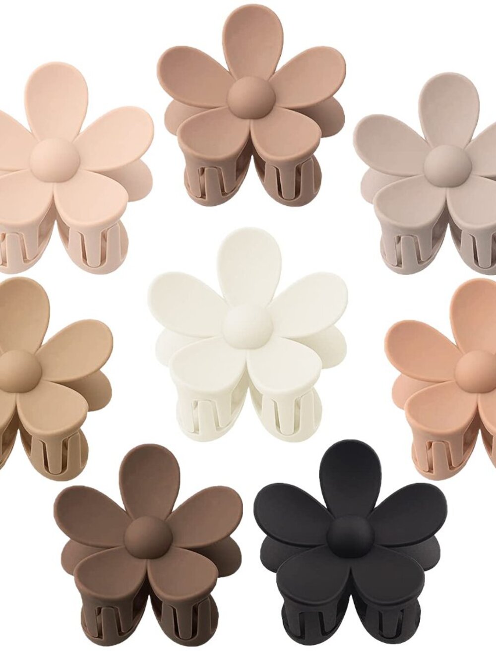 Flower Hair Clips 8PCS, Large Claw Clips for Women Girls Thick Thin Hair, Strong